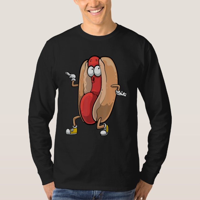 Funny Dancing Hett Hund För barn Boys Girls Hotdog T Shirt (Framsida)