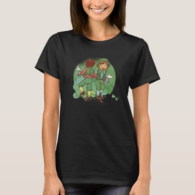 Funny Dancing Leprechaun St Patricks Day Lucky Dab T Shirt (Framsida)