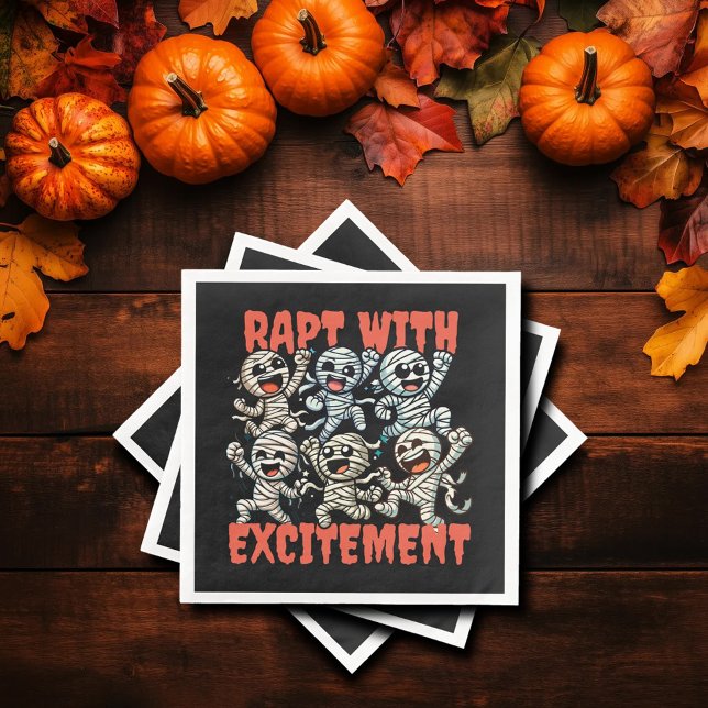 Funny Dancing Mummies Rapt with Excitement Pappersservett (Dancing Mummies Rapt with Excitement Paper Napkins Cover Photo)