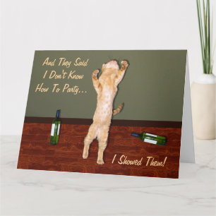 Funny Dancing Orange Party Cat Kort