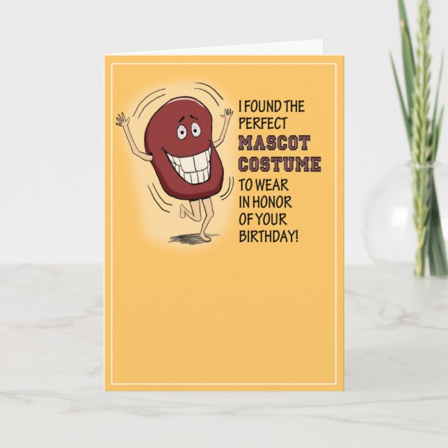 Funny Dancing Prostate Mascot Birthday Kort (Framsida)
