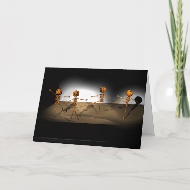 Funny Dancing Pumpkins Kort (Framsida)