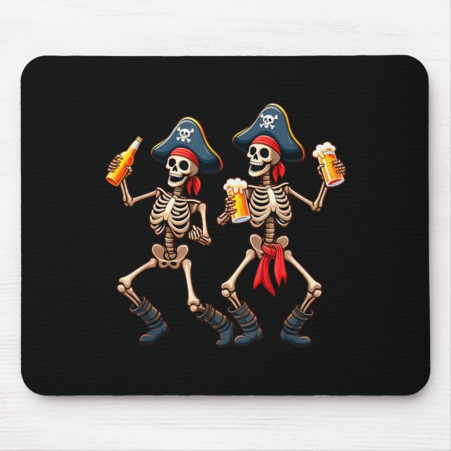Funny Dancing Rate Skeletons Beer Drinking Hallowe Musmatta (Framsidan)