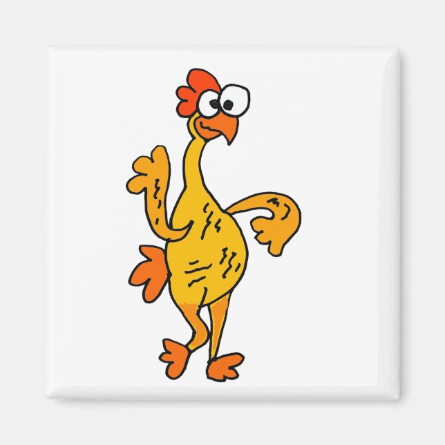 Funny Dancing Rubber Chicken Magnet (Framsidan)