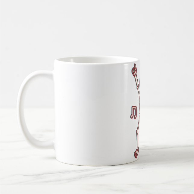 Funny Dancing Skeleton 3D Anaglyph Stil Kaffemugg (Vänster)