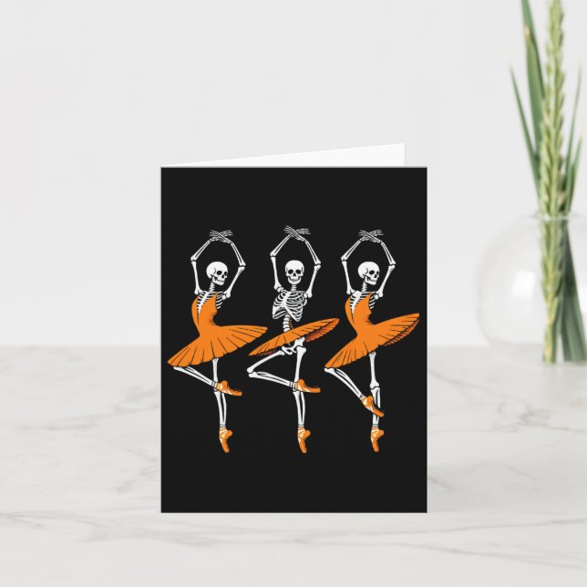 Funny Dancing Skeleton Ballerina Women's Girl Kort (Framsida)