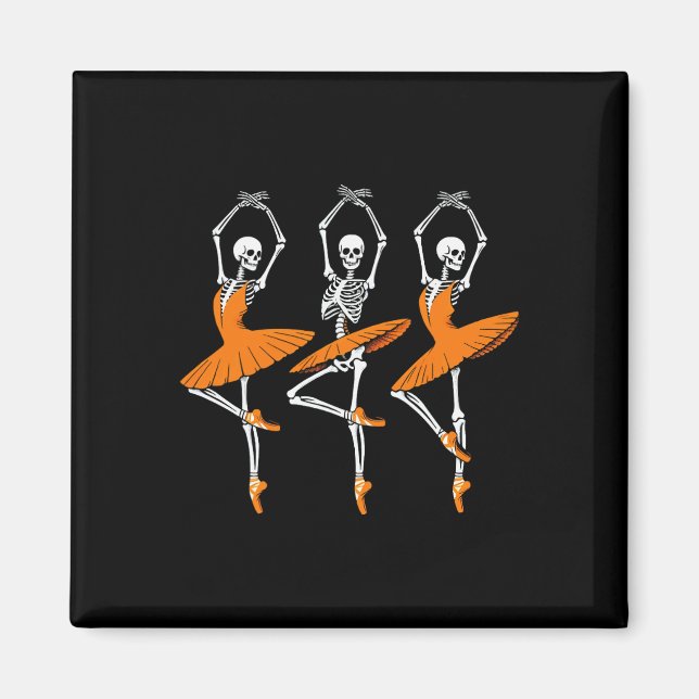 Funny Dancing Skeleton Ballerina Women's Girl Magnet (Framsidan)