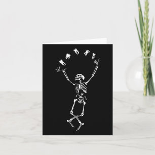 Funny Dancing Skeleton Dental Hygienist Tooth Dent Kort