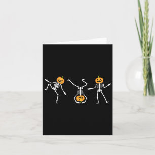Funny Dancing Skeleton Halloween Pumpkin Skeletons Kort
