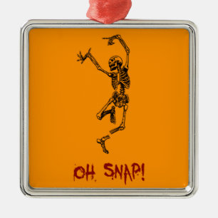 Funny Dancing Skeleton Oh Snap Julgransprydnad Metall