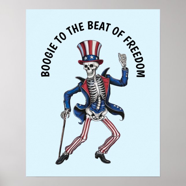 Funny Dancing Skeleton Poster (Framsidan)