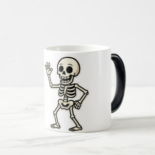 Funny Dancing Skeleton Sticker - Cute Halloween Magisk Mugg