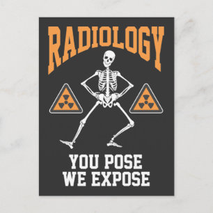 Funny Dancing Skeleton Xray Radiology Humor Vykort