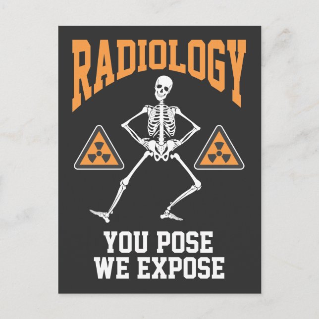 Funny Dancing Skeleton Xray Radiology Humor Vykort (Framsida)