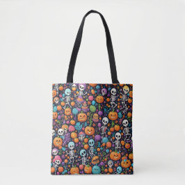 Funny Dancing Skeletons Halloween Tote Tygkasse