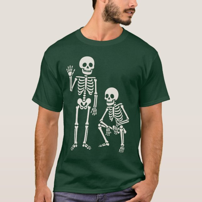 Funny Dancing Skeletons Tecknad Halloween Anti T.R T Shirt (Framsida)