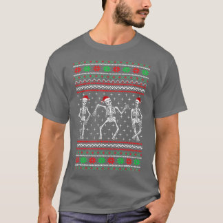 Funny Dancing Skeletons Ugly jul Sweater T Shirt