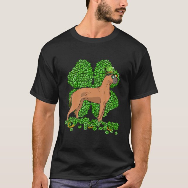 Funny Dane Hund Shamrock St. Patricks Day T Shirt (Framsida)
