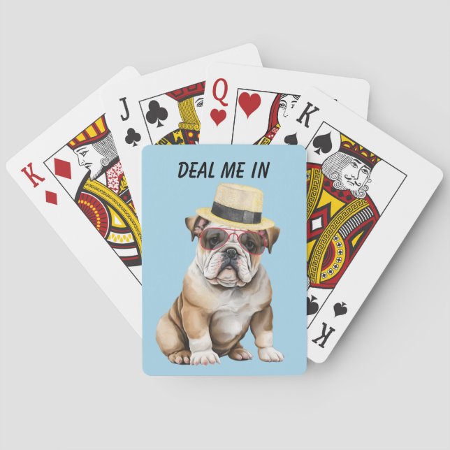 Funny Dapper Bulldog Deal In Casinokort (Baksidan)
