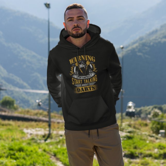 Funny Dart Warning - Dart Humor Hoodie (Skapare uppladdad)