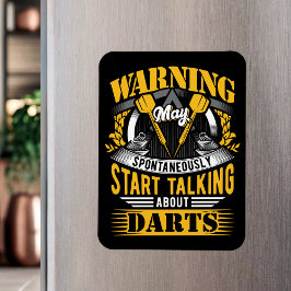 Funny Dart Warning - Dart Player Magnet