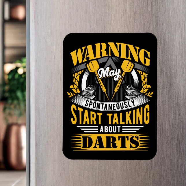 Funny Dart Warning - Dart Player Magnet (Skapare uppladdad)