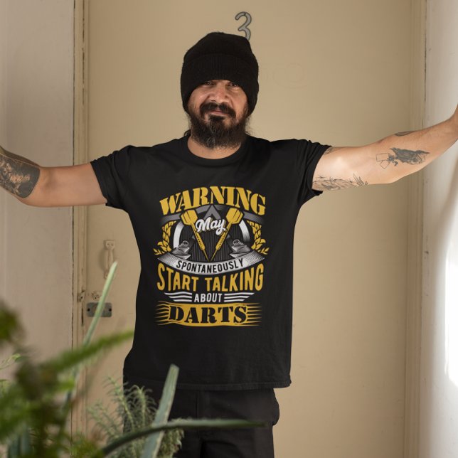 Funny Dart Warning - Dart Player T Shirt (Skapare uppladdad)