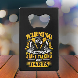 Funny Dart Warning Kreditkort Flasköppnare