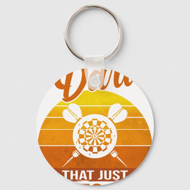 Funny Darting Dart Player That One Dart Design Dar Nyckelring (Framsida)