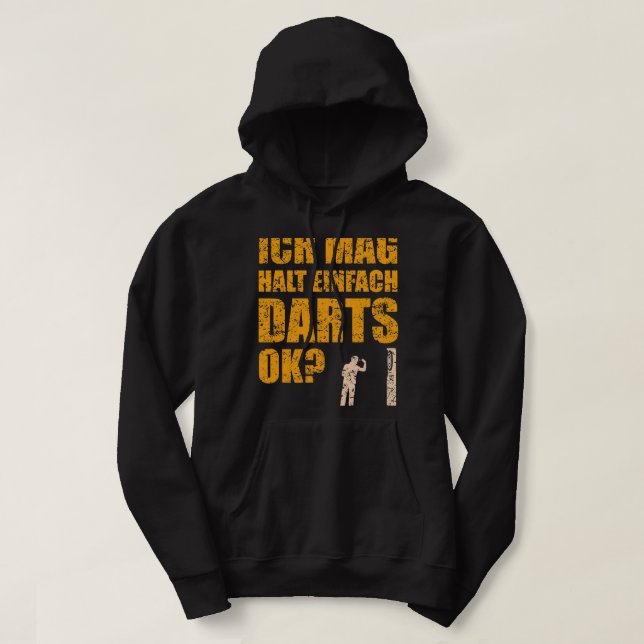 Funny Darts Sayed Dart Player med Dartboard Hoodie (Design framsida)