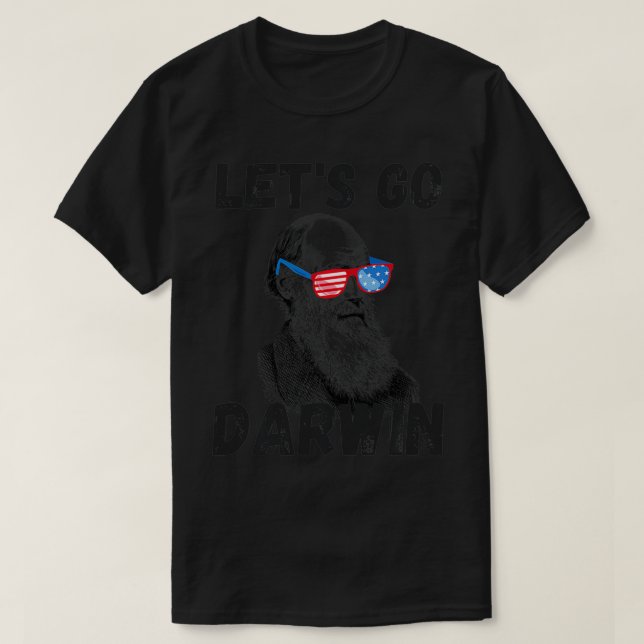 Funny Darwin American Glasses sarcastic Låt oss Go T Shirt (Design framsida)