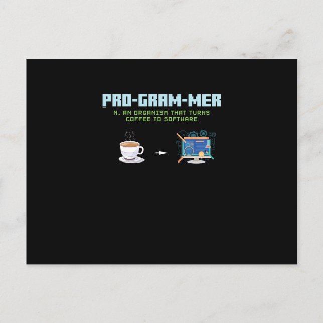 Funny datorprogrammerare helg vykort (Framsida)