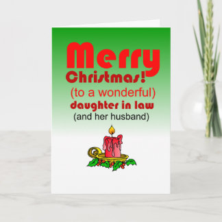 funny daughter in law and son Christmas Kort