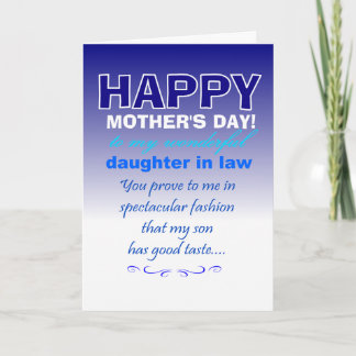 funny daughter in law mother's day kort