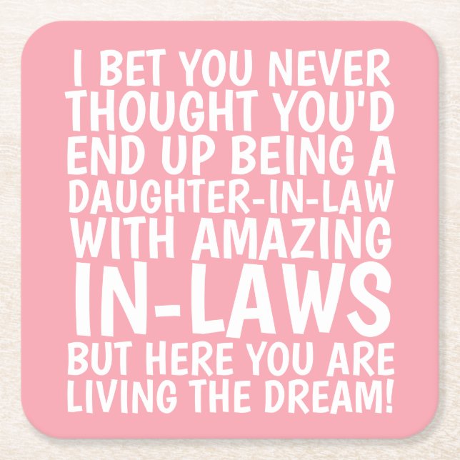 Funny Daughter-in-law  Underlägg Papper Kvadrat (Framsidan)