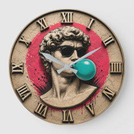 Funny David Bubble Gum Pop Art Michelangelo Statue Stor Klocka