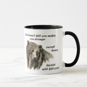Funny De Motivational Quote Bears döda dig Mugg