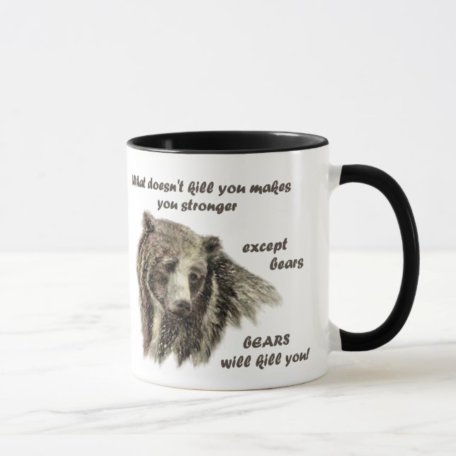 Funny De Motivational Quote Bears döda dig Mugg (Höger)