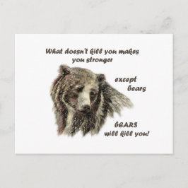 Funny De Motivational Quote Bears döda dig Vykort