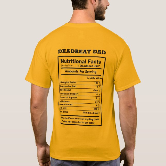 Funny Dead Beat Pappa citerar meme Deadbat Pappa T Shirt (Baksida)