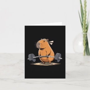 Funny Deadlift Capybara Cute Fitness Capy Gym Kärl Kort