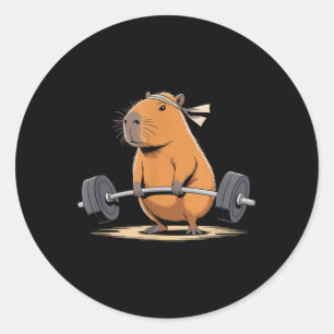 Funny Deadlift Capybara Cute Fitness Capy Gym Kärl Runt Klistermärke