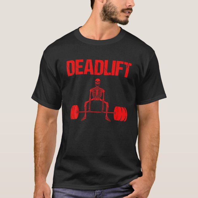 Funny Deadlift Skeleton Fitness Gift Coola Weight  T Shirt (Framsida)