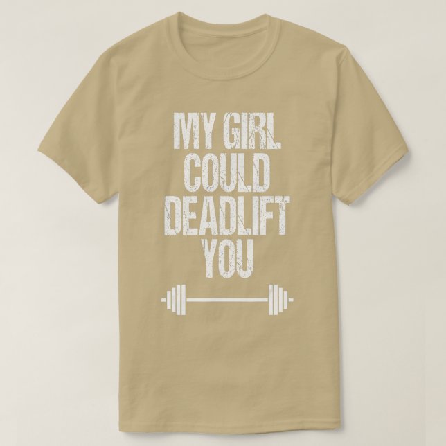 Funny Deadlift Weightlyftande Barbell Fitness Outf T Shirt (Design framsida)