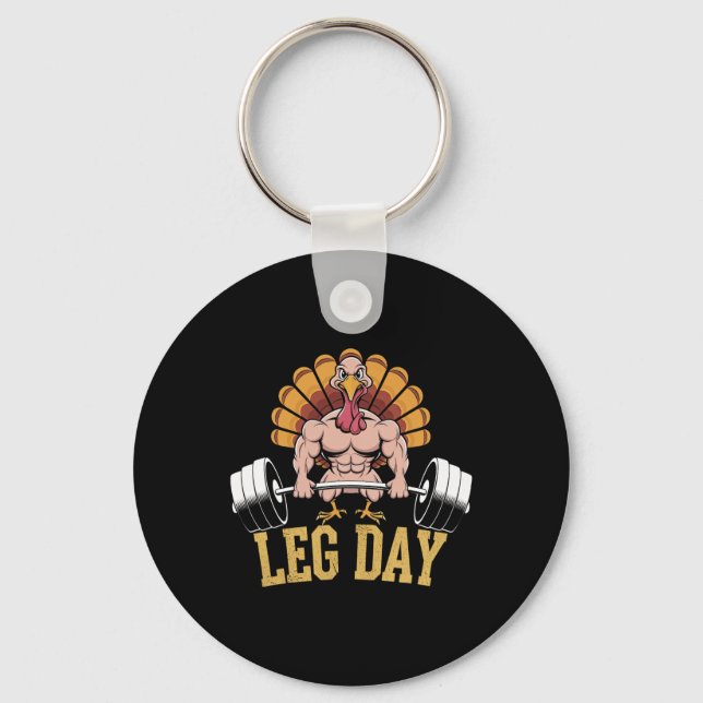 Funny Deadlifting Turkey Thanksgiving Leg Day Dead Nyckelring (Framsida)