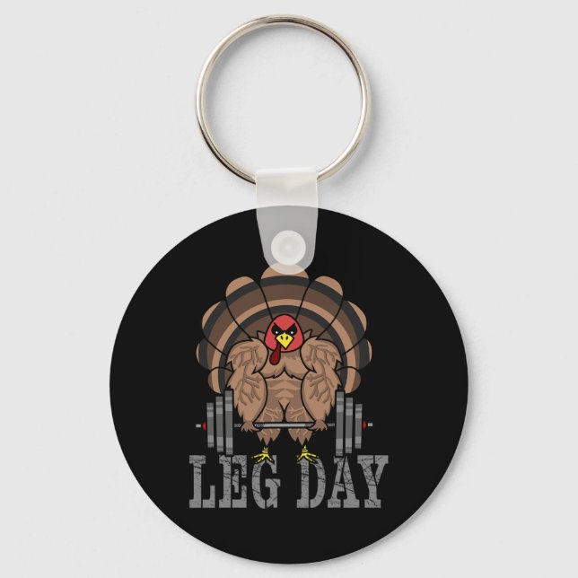 Funny Deadlifting Turkey Thanksgiving Leg Day Dead Nyckelring (Framsida)