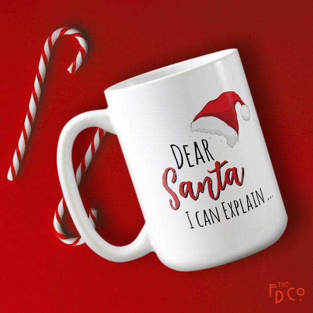 Funny Dear Santa (I can Explain ...) Customizable  Kaffemugg (Skapare uppladdad)