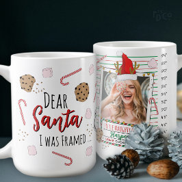 Funny Dear Santa (I was Framed) Mugshot Christmas Kaffemugg
