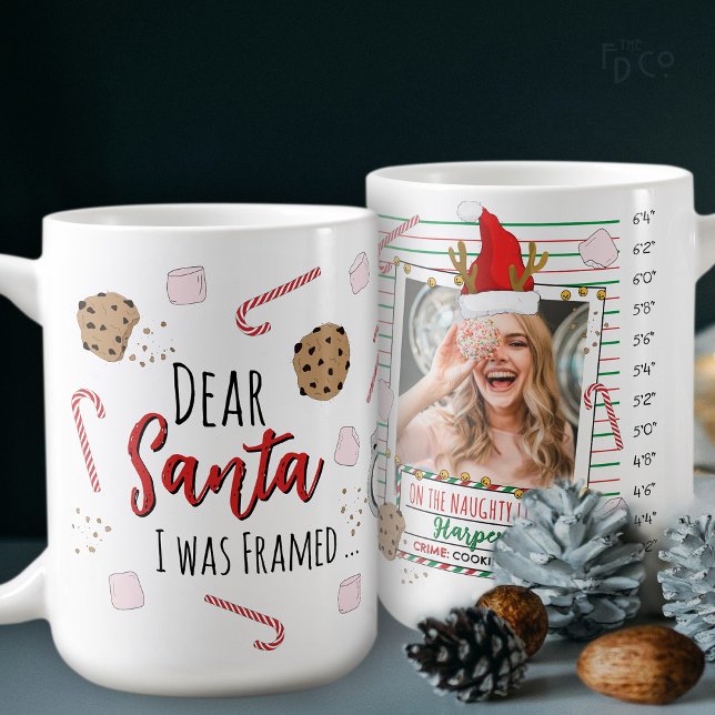 Funny Dear Santa (I was Framed) Mugshot Christmas Kaffemugg (Skapare uppladdad)