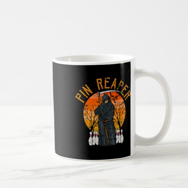 Funny Death Bowling Grim Reaper Bowler Gifts Men O Kaffemugg (Höger)